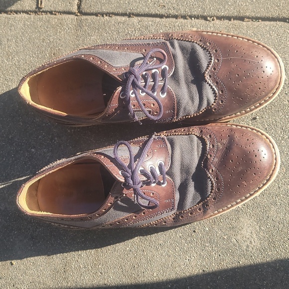 David Mayer naman brown dark gray lace up Oxfords shoes 42 9 - Picture 1 of 9